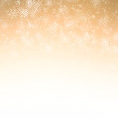 Abstract Background White Snow flake on gold color background