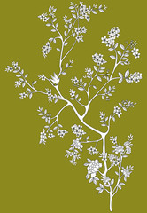 Beautiful hand drawn black and white tree