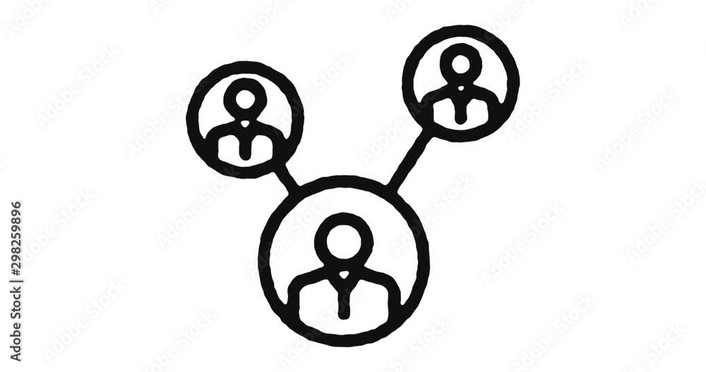 Poster computer network outline icon animation footage/video. hand drawn like symbol animated with motion g