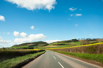 Summertime country roads in England.