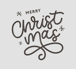 Merry Christmas gold glittering lettering design. Vector illustration EPS 10