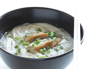Vietnamese food, chicken and rice noodles soup 