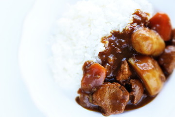 Japanese style curry, potato and pork curry rice