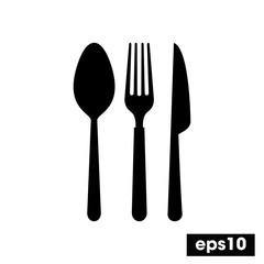 Spoon, fork and knife icon Vector illustration for graphic design, mobile app