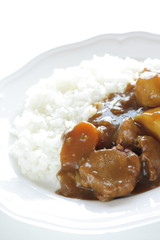 Japanese style curry, potato and pork curry rice