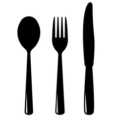Fork, knife, spoon, icon. Cutlery icons.  Vector illustration