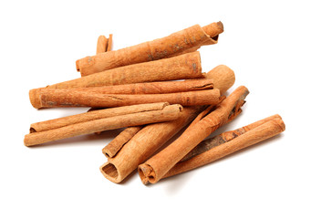 Cinnamon on a white background