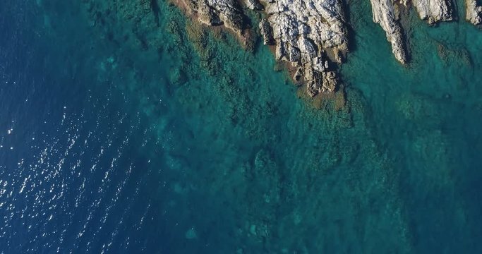 aerial view of Mamula island fort, Boka Kotorska bay of Adriatic sea