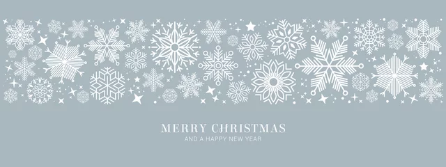 Fotobehang blue christmas card with white snowflakes vector illustration EPS10 © FourLeafLover
