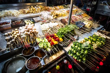 Gordijnen Jalan Alor Street Food Market Kuala Lumpur Malaysia © FiledIMAGE