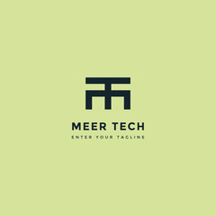 logo letter tm or mt, simple monogram design initial M+ T.