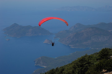 Paragliding from the Babadağ mountain in Ölüdeniz, Turkey
