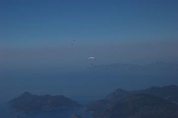 Paragliding from the Babadağ mountain in Ölüdeniz, Turkey