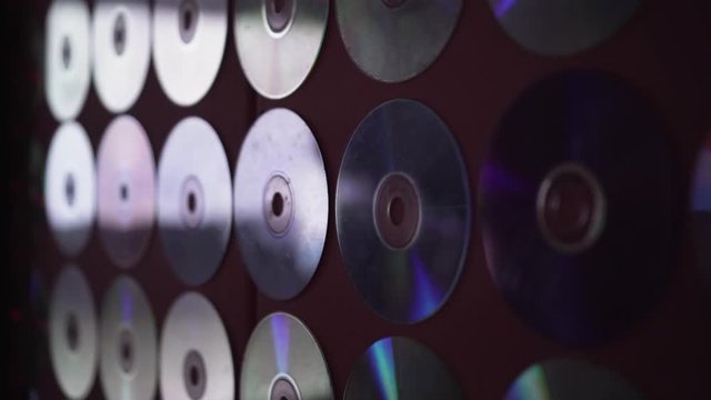 Flickering Compact Disc CD Digital Optical Old Outdated Data Storage Technology