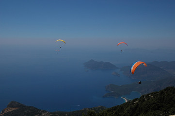 Paragliding from the Babadağ mountain in Ölüdeniz, Turkey