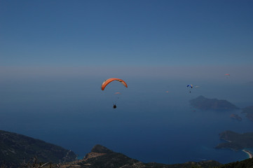 Paragliding from the Babadağ mountain in Ölüdeniz, Turkey