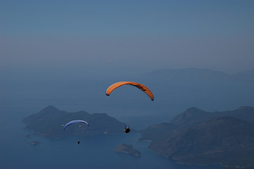 Paragliding from the Babadağ mountain in Ölüdeniz, Turkey