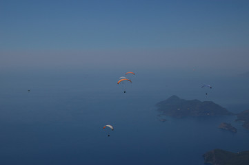 Paragliding from the Babadağ mountain in Ölüdeniz, Turkey