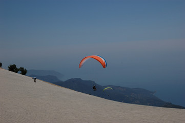 Paragliding from the Babadağ mountain in Ölüdeniz, Turkey
