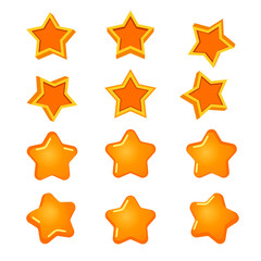 Set of star icons for rating and design