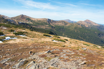 landscape of autumn mountains, Ukrainian Carpathians, Spitz Mountai