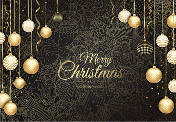 Merry Christmas background with christmas element. Vector illustration