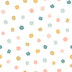 Anemone or windflower poppies flowers background. Floral vector seamless pattern with hand drawn elements in pastel colores.