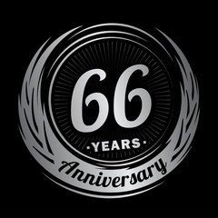 Fototapeta premium 66 years anniversary. Anniversary logo design. Sixty-six years logo.