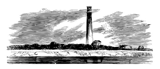 lighthouse vintage illustration © Morphart