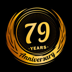 79 years anniversary. Anniversary logo design. Seventy-nine years logo.