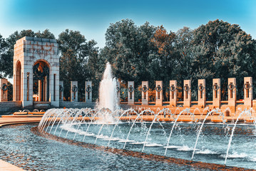 Washington, USA, Monument to National World War II Memorial.