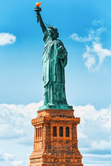 Fototapeta premium Statue of Liberty (Liberty Enlightening the world) near New York. Close-up. USA.