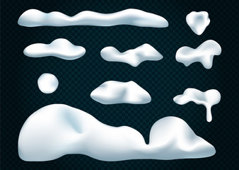 Vector set of snow caps.