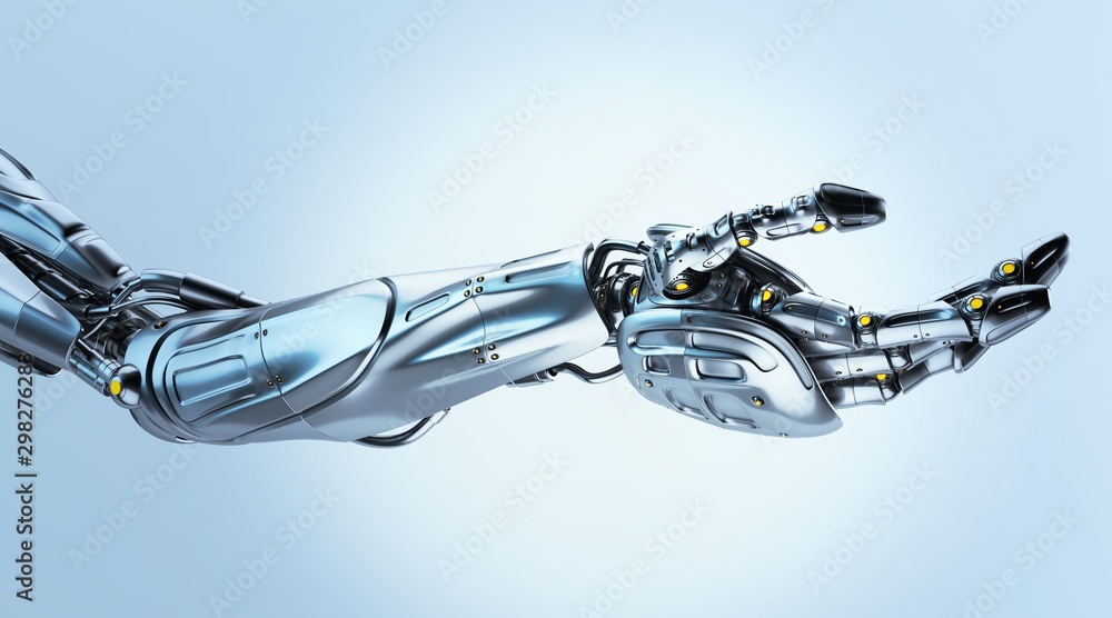 Aufkleber futuristic arm, type of bionic arm with similar functions to a human arm. 3d rendering