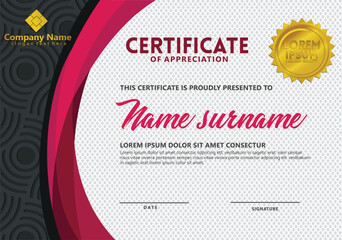 certificate template with texture pattern background for sport events