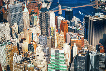 View of New York and Manhattan from a bird's eye view.