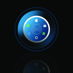 Thermostat in black background