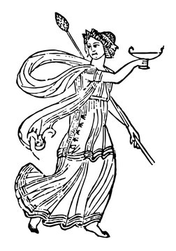 Roman Bacchhante vintage illustration.