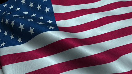 Usa flag with visible wrinkles and realistic fabric.