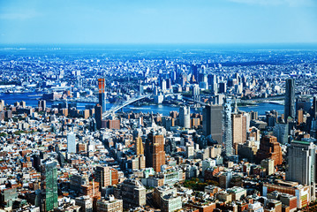 Panele Szklane  Widok na Nowy Jork i Manhattan z lotu ptaka.