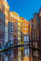 Foto op Aluminium amsterdam canals and houses in netherlands © Hellebrandt