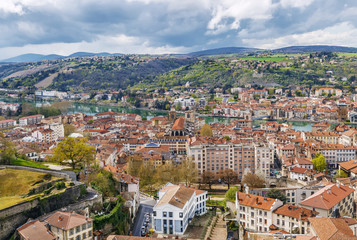 Naklejka na ściany i meble An aerial view of Vienne, France