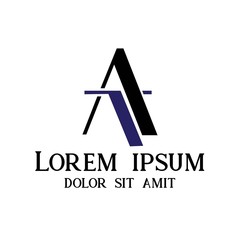 A T branding business logo identity - vector