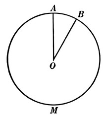 Central Angle in a Circle vintage illustration.