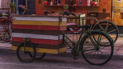 Fototapeta premium three cycle bike at the road