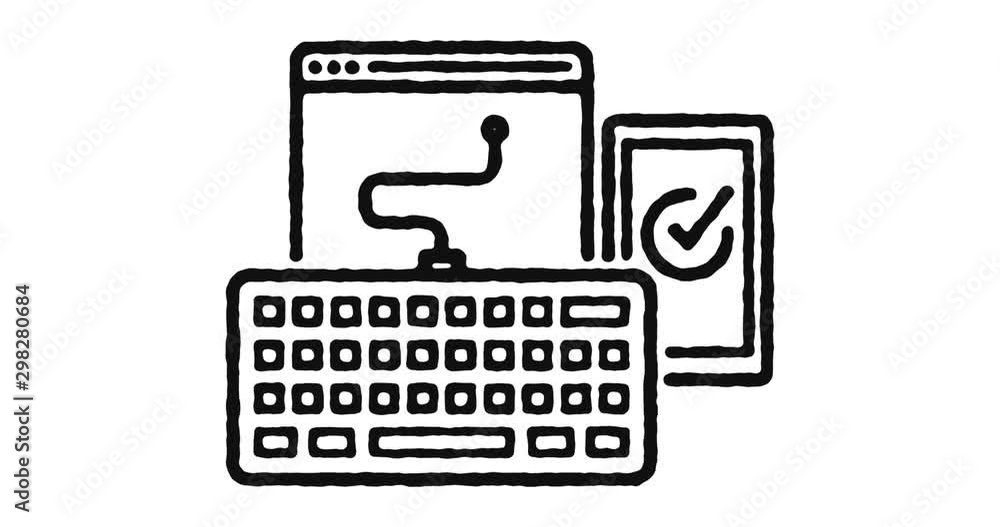 Poster responsive layout outline icon animation footage/video. hand drawn like symbol animated with motion 