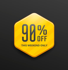 Yellow sale label. Discount banner