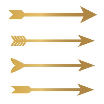 golden bow arrows icon- vector illustration