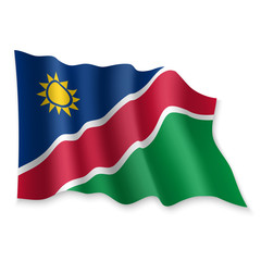 3D Waving Flag. Vector illustration