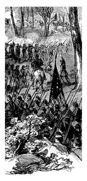 Battle Of Pea Ridge Vintage Illustration